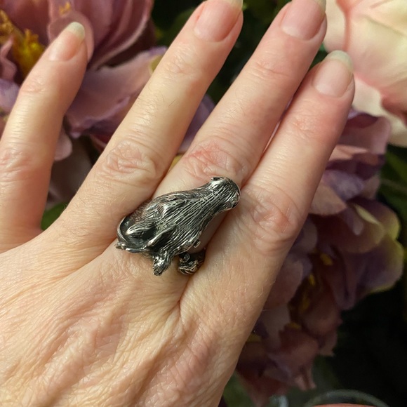 Vintage 70s Artisan SS Horse Head Equestrian Ring - Picture 10 of 12